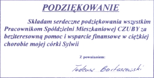 podziekowanie